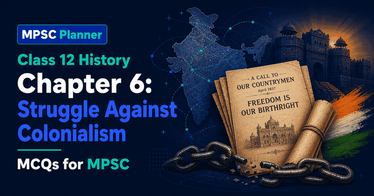 MPSC Planner Class 12 History Chapter 6 Struggle Against Colonialism MCQs cover image